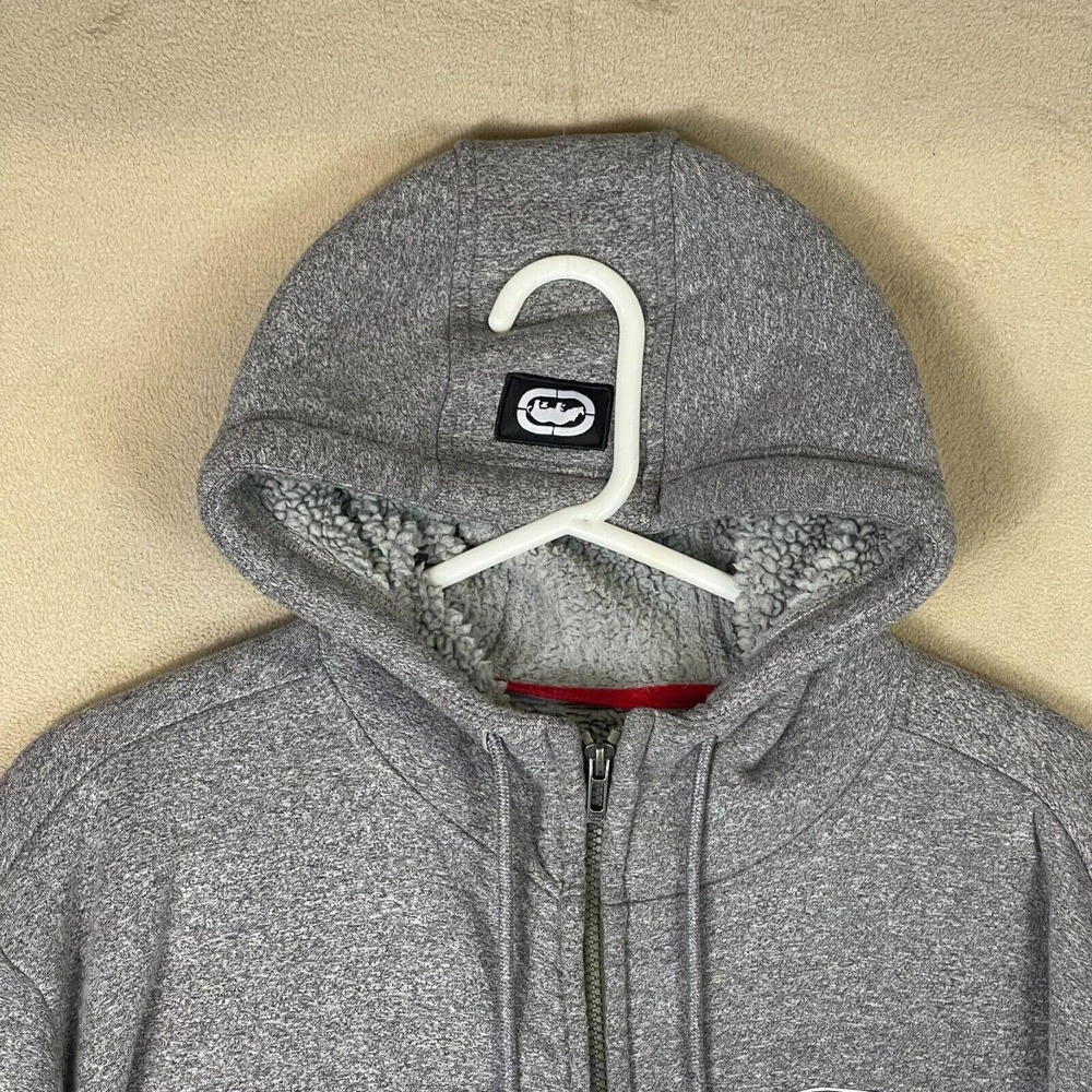 Ecko Unltd Hoodie Jacket Adult Large Gray/Camo Heavyweight Full Zip Mens - Picture 2 of 13
